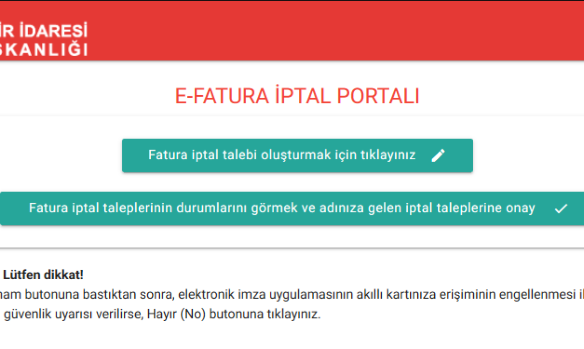 E-Fatura İptal Portalı